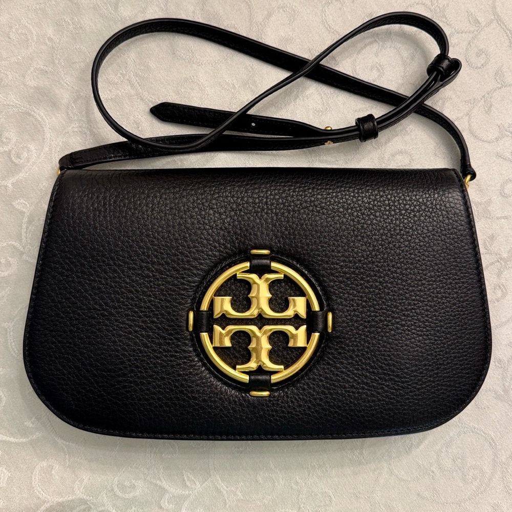 Tory Burch Miller Clutch / Shoulder Bag, Pebbled Leather - Picture 2 of 14